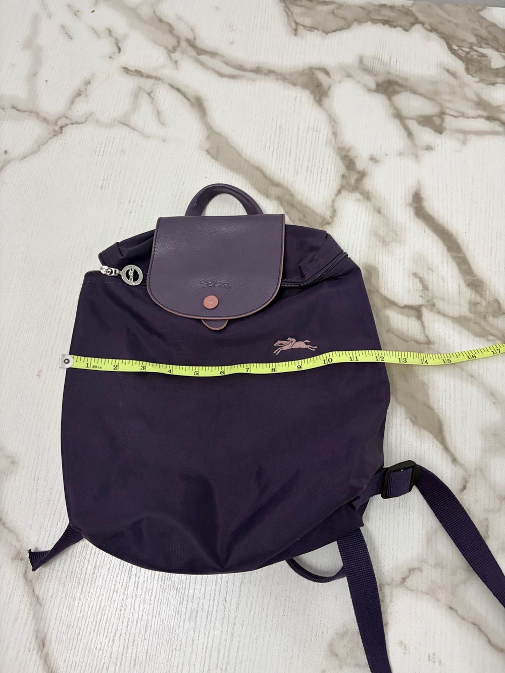 Longchamp Le Pliage Club Backpack Purple Nylon Leather Trim Small Bag L1699619 - Picture 7 of 10